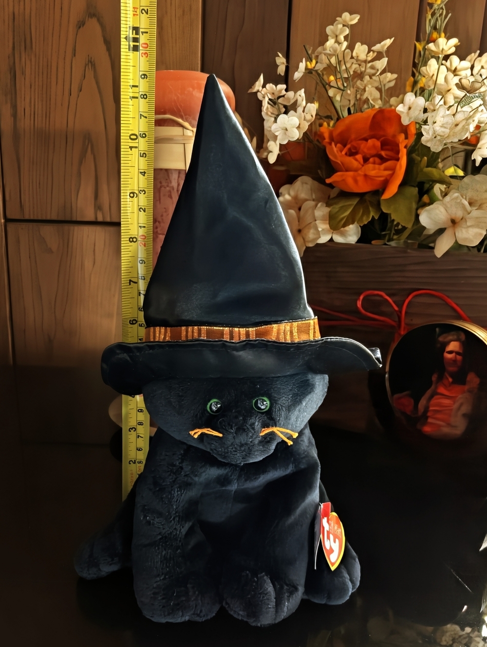 TY Pluffies "Merlin" Halloween Witchy Black Cat - YOB: 2005 - MNWT / Rare - Picture 12 of 13